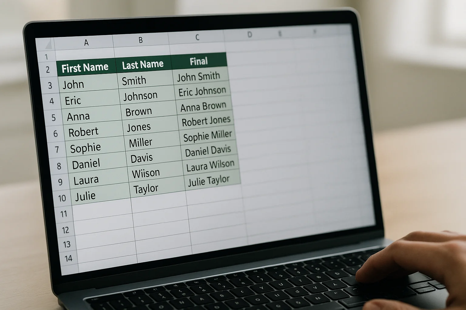 Excel : fusionner nom, nettoyer espaces et casse