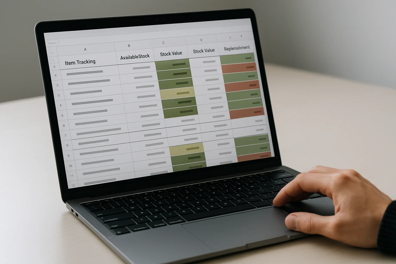 Excel : inventaire de stock avec seuil et réappro