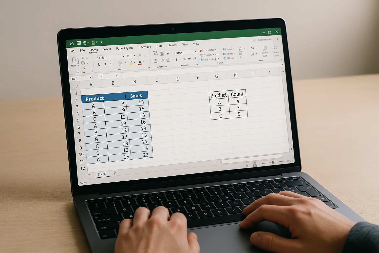 Excel : lignes uniques et comptage avec formules